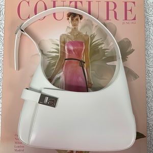 SALVATORE FERRAGAMO White Leather Gancini Hobo -IOB
